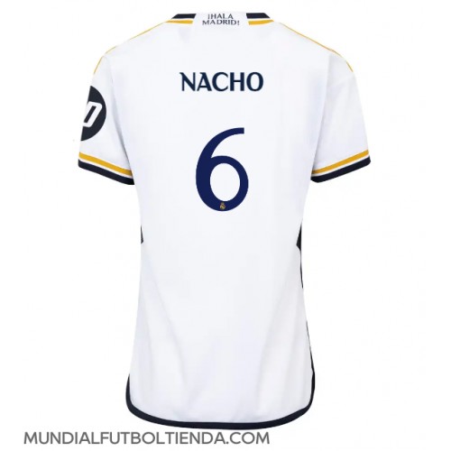 Camiseta Real Madrid Nacho Fernandez #6 Primera Equipación Replica 2023-24 para mujer mangas cortas